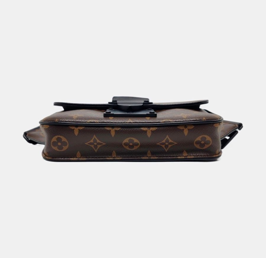 Louis Vuitton 路易威登 Monogram Macassar 棕色塗層帆布老花 黑色五金 芯片款-4