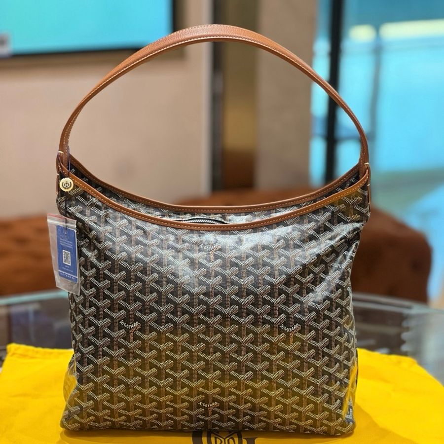 🤎Goyard 戈雅焦糖棕色 愛心彩繪hobo腋下包單肩包 附件:子袋-1