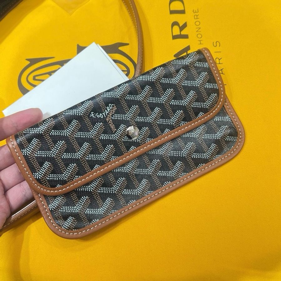 🤎Goyard 戈雅焦糖棕色 愛心彩繪hobo腋下包單肩包 附件:子袋-5