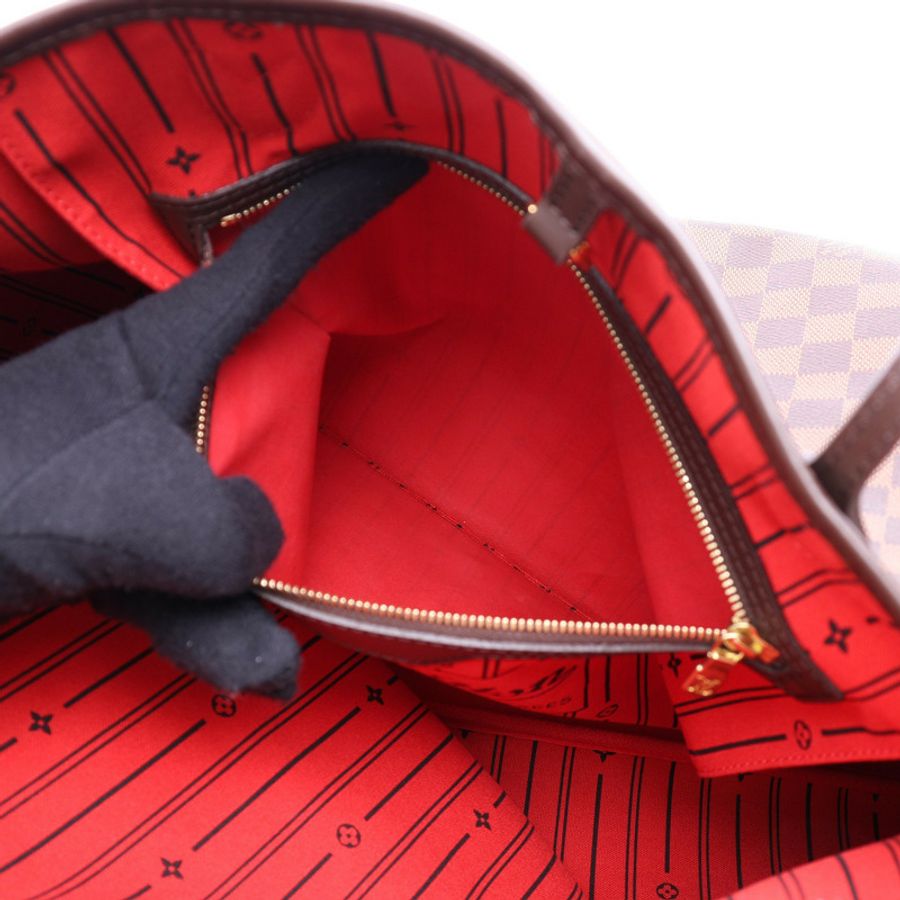 棕色 棋盤格 帆布 Neverfull GM 肩背包【LOUIS VUITTON LV 路易威登】 N51106-3