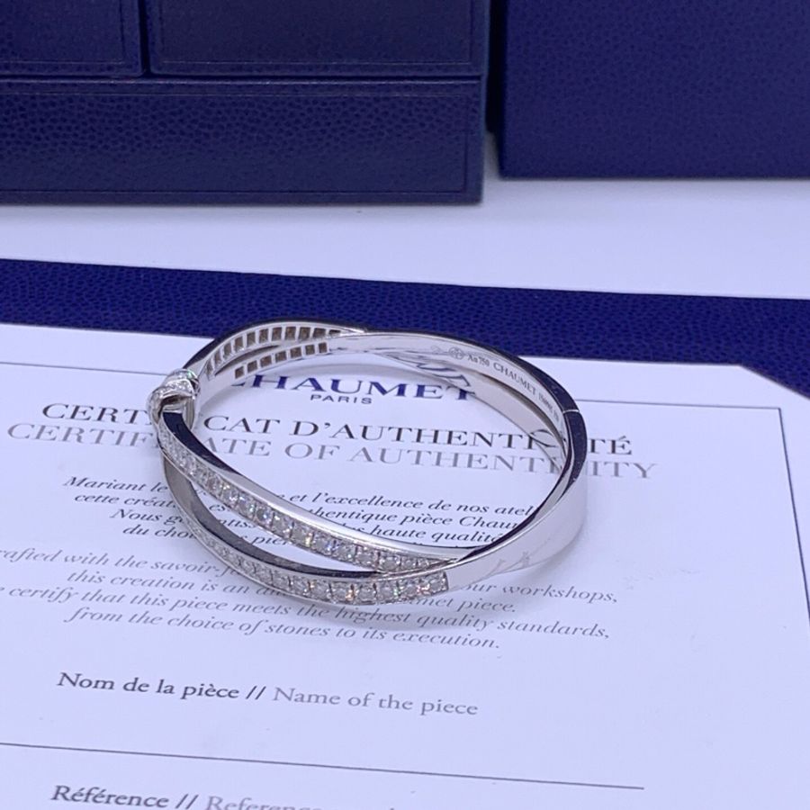 尚美Chaumet 緣系一生 結緣 白金滿鑽手鐲-6