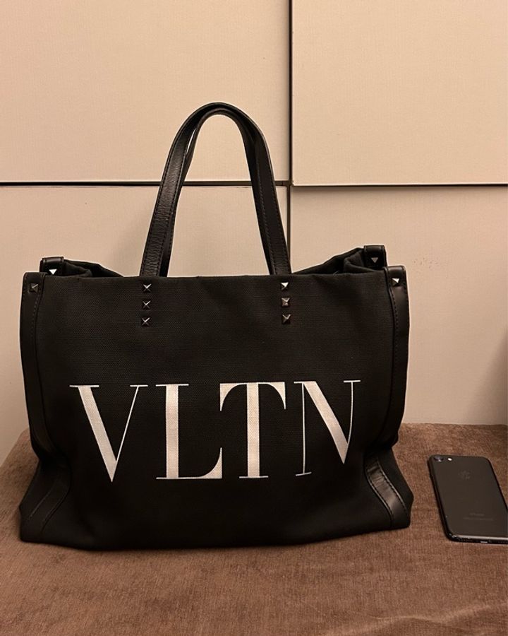 VALENTINO VLTN Medium Canvas Tote Bag-0