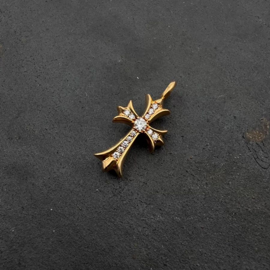 Chrome Hearts 克羅心 22k白鑽tiny十字架吊墜-2