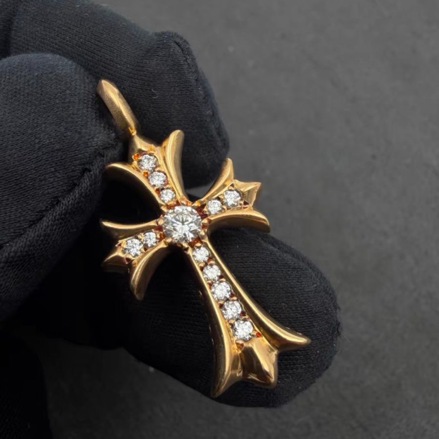 Chrome Hearts 克羅心 22k白鑽tiny十字架吊墜-3