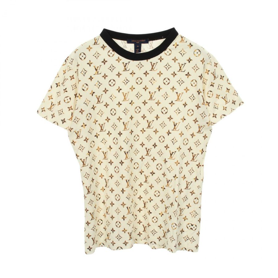 路易威登 Monogram T 卹 RW231B 262 FOTS48 棉 米色 二手 M 碼-0