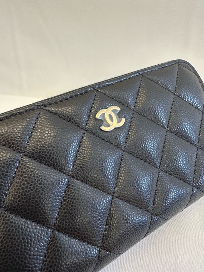 #CHANEL 黑金荔枝紋拉鍊中夾 #荔枝皮耐磨✨ #閒置新 #現貨不用等⚡️-4