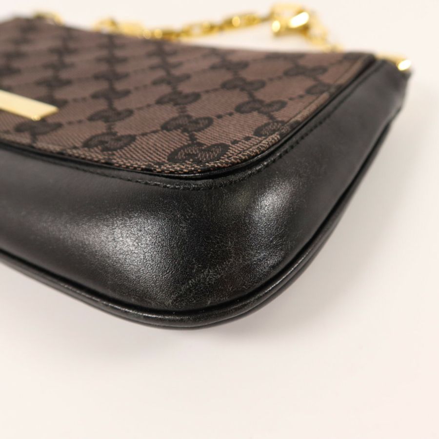 GUCCI 帆布Chain Shoulder鏈帶肩背袋-4