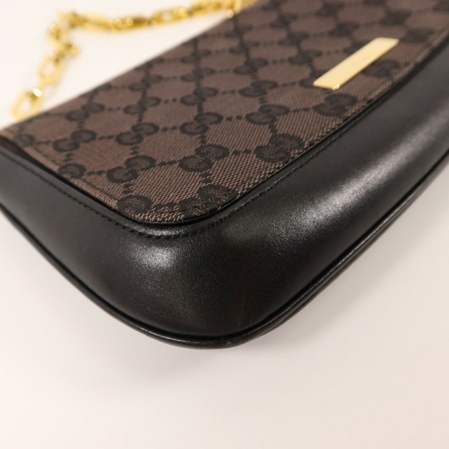GUCCI 帆布Chain Shoulder鏈帶肩背袋-5