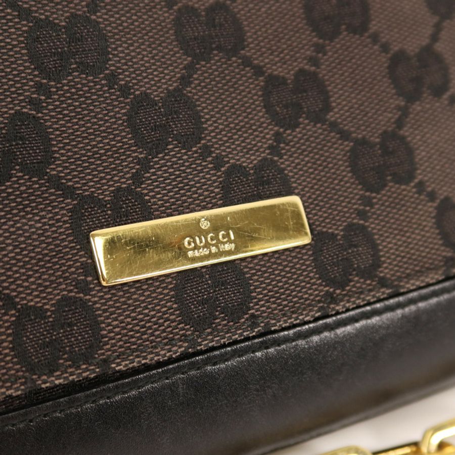 GUCCI 帆布Chain Shoulder鏈帶肩背袋-11