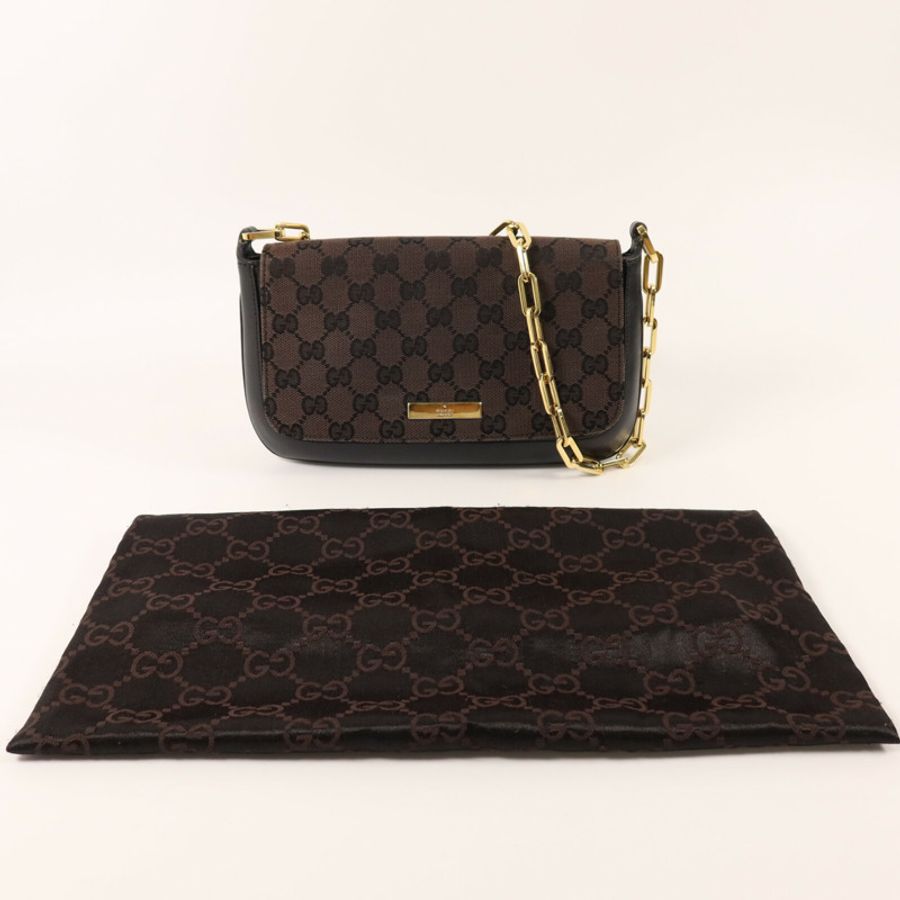 GUCCI 帆布Chain Shoulder鏈帶肩背袋-18