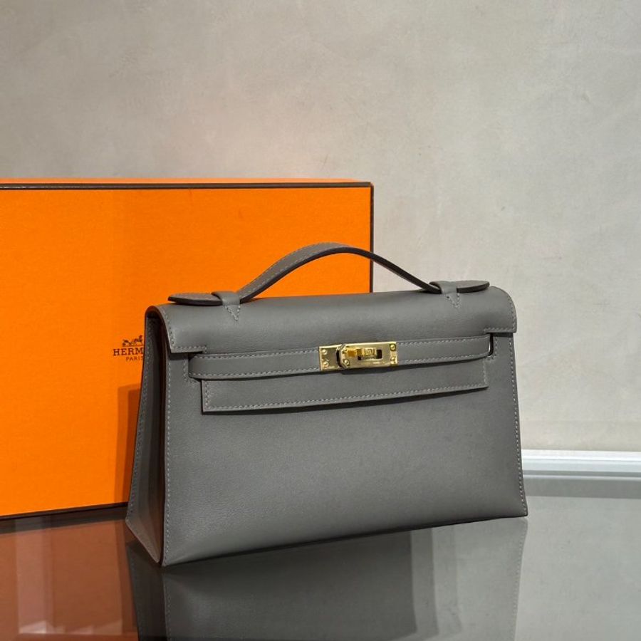 HERMES Mini Kelly - Gris Meyer 0L 積雨雲灰金 B-2