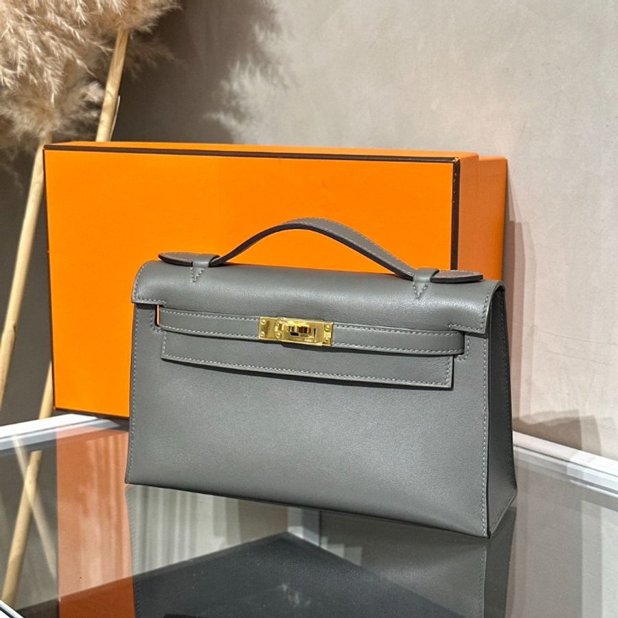 HERMES Mini Kelly - Gris Meyer 0L 積雨雲灰金 B-3