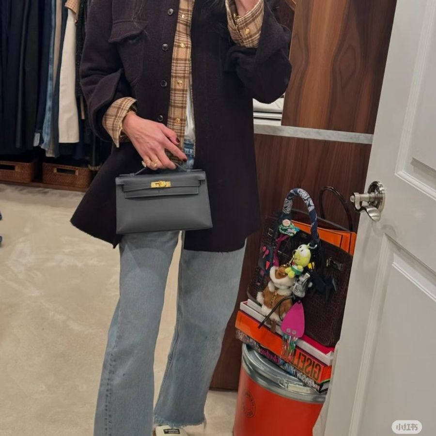 HERMES Mini Kelly - Gris Meyer 0L 積雨雲灰金 B-10