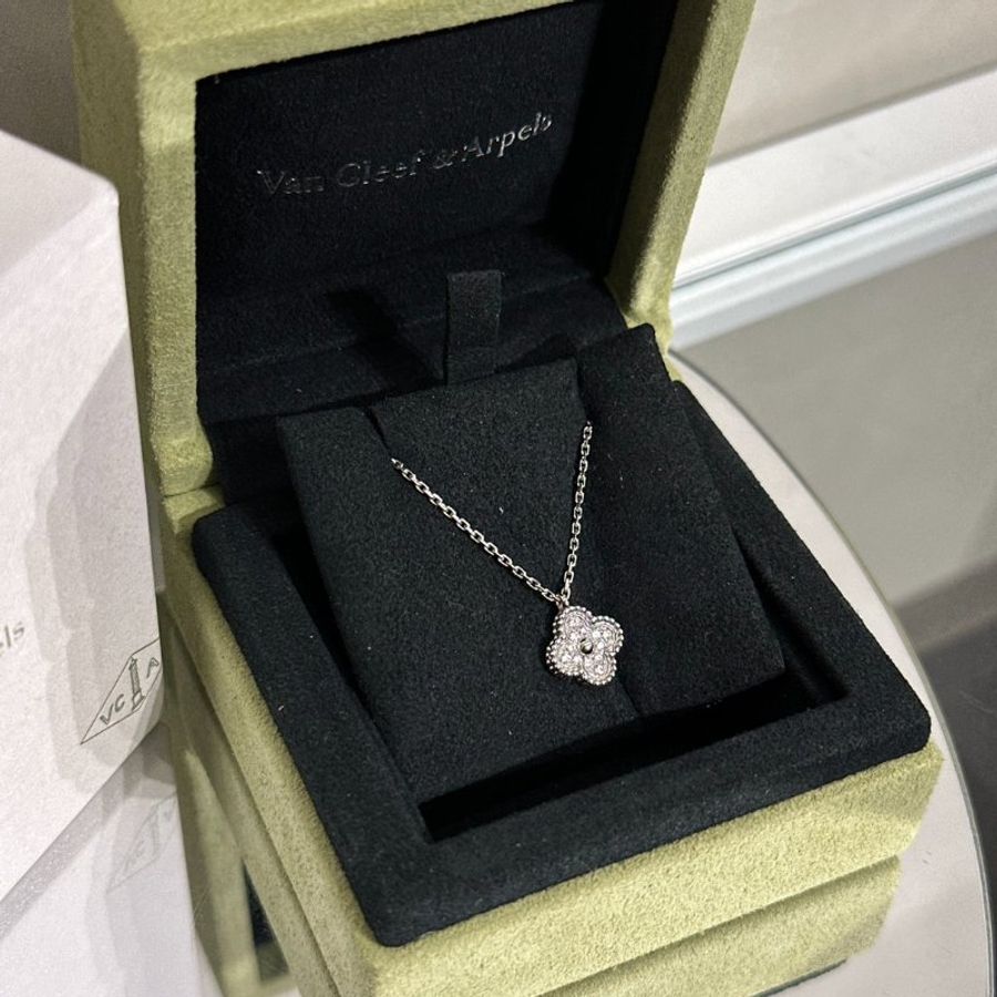 Van Cleef & Arpels 18K白金鑽石項鍊- Sweet Alhambra-2