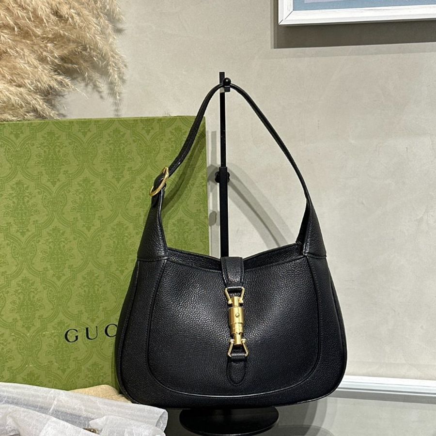 GUCCI Jackie 1961單肩包 - 中號黑-11