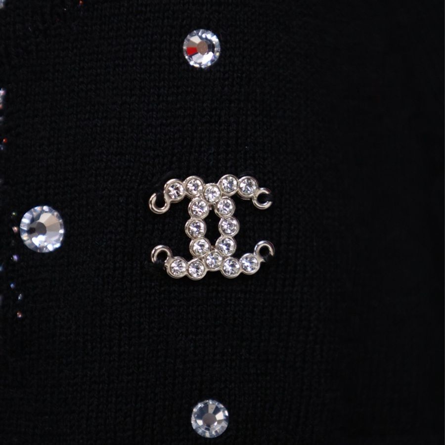 Chanel 23N Coco Neige滑雪系列流星满钻cc半高拉链长袖上衣外套-19