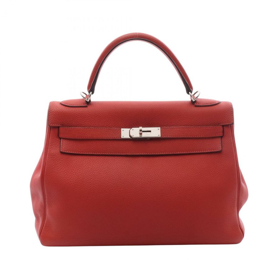 愛馬仕 Kelly 32 單肩手提包 028747CK Togo 皮革 Rouge casaque 二手 T SHW-0