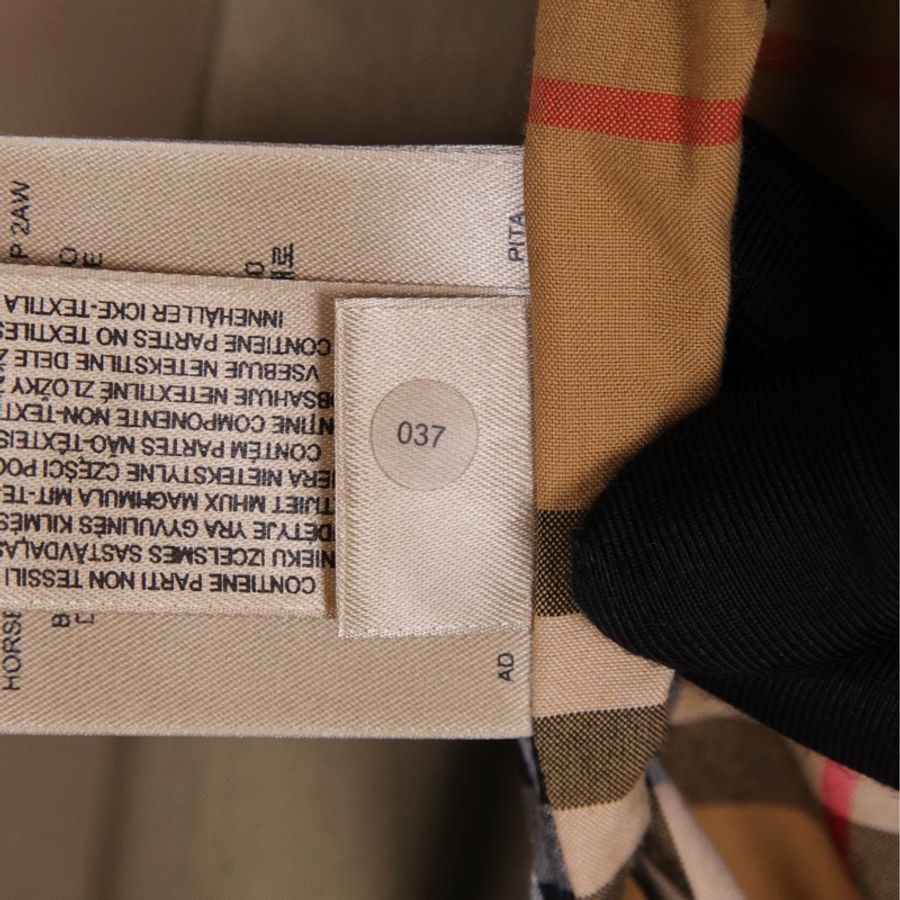 Burberry军绿色双排扣风衣腰带外套-13
