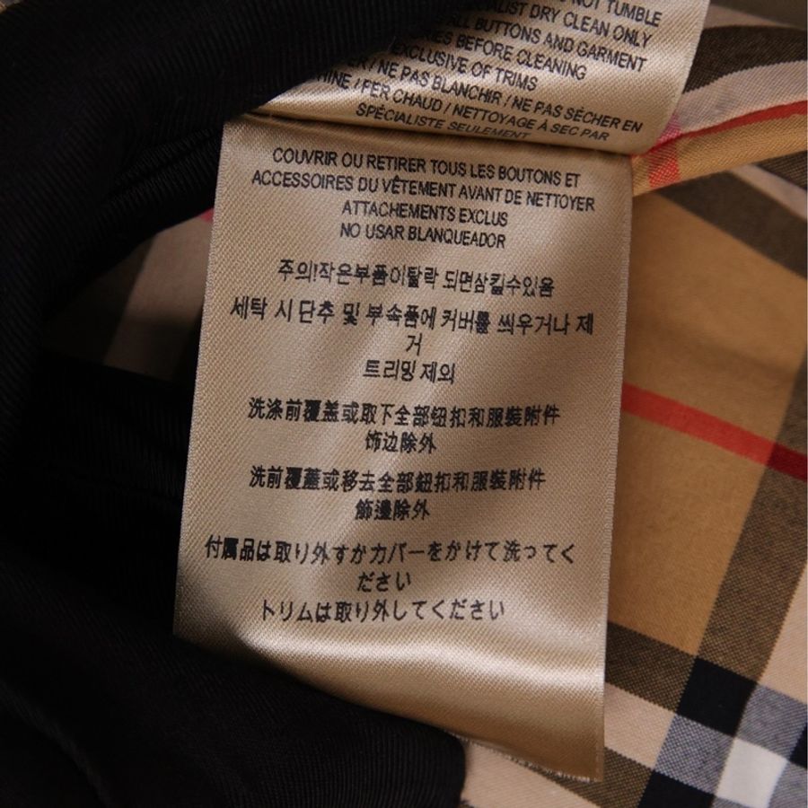 Burberry军绿色双排扣风衣腰带外套-17
