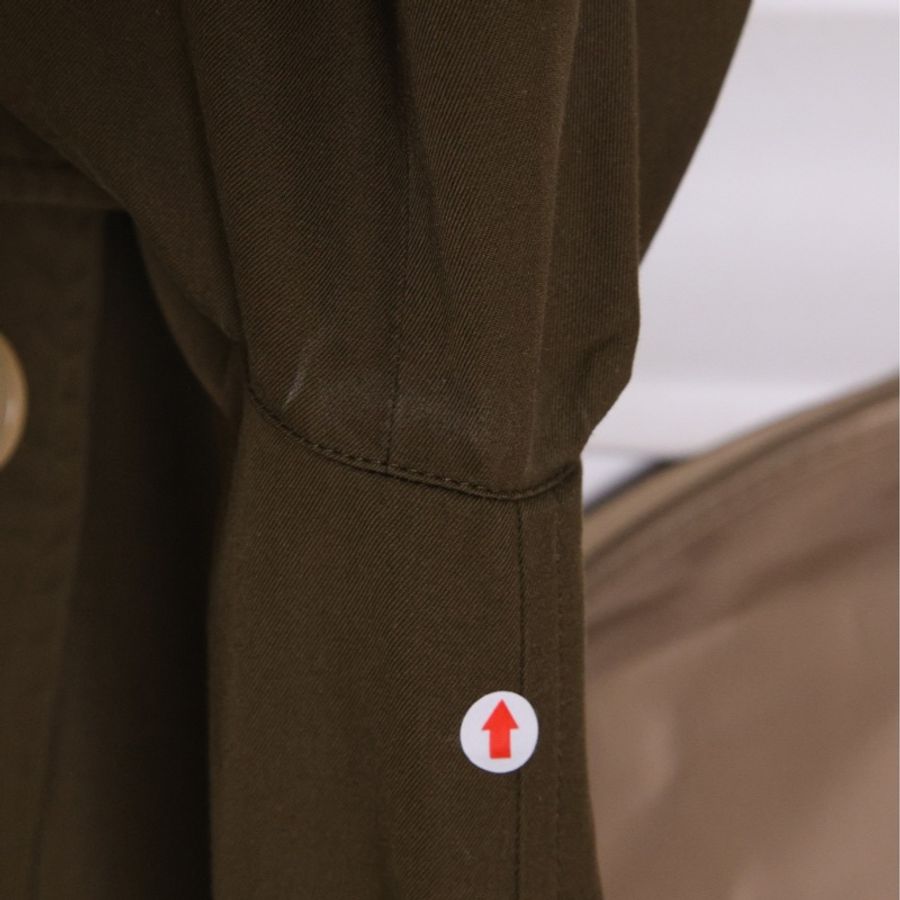 Burberry军绿色双排扣风衣腰带外套-30