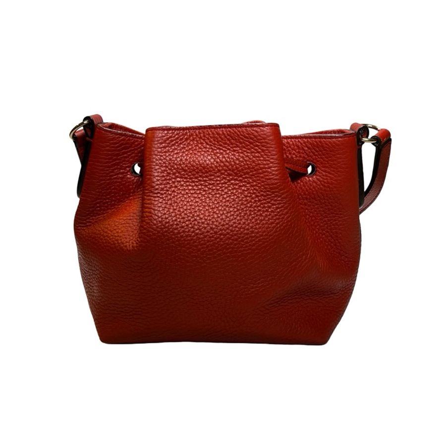 Used BALLY Leather Drawstring Bucket Bag Bucket Bag Red GHW-3