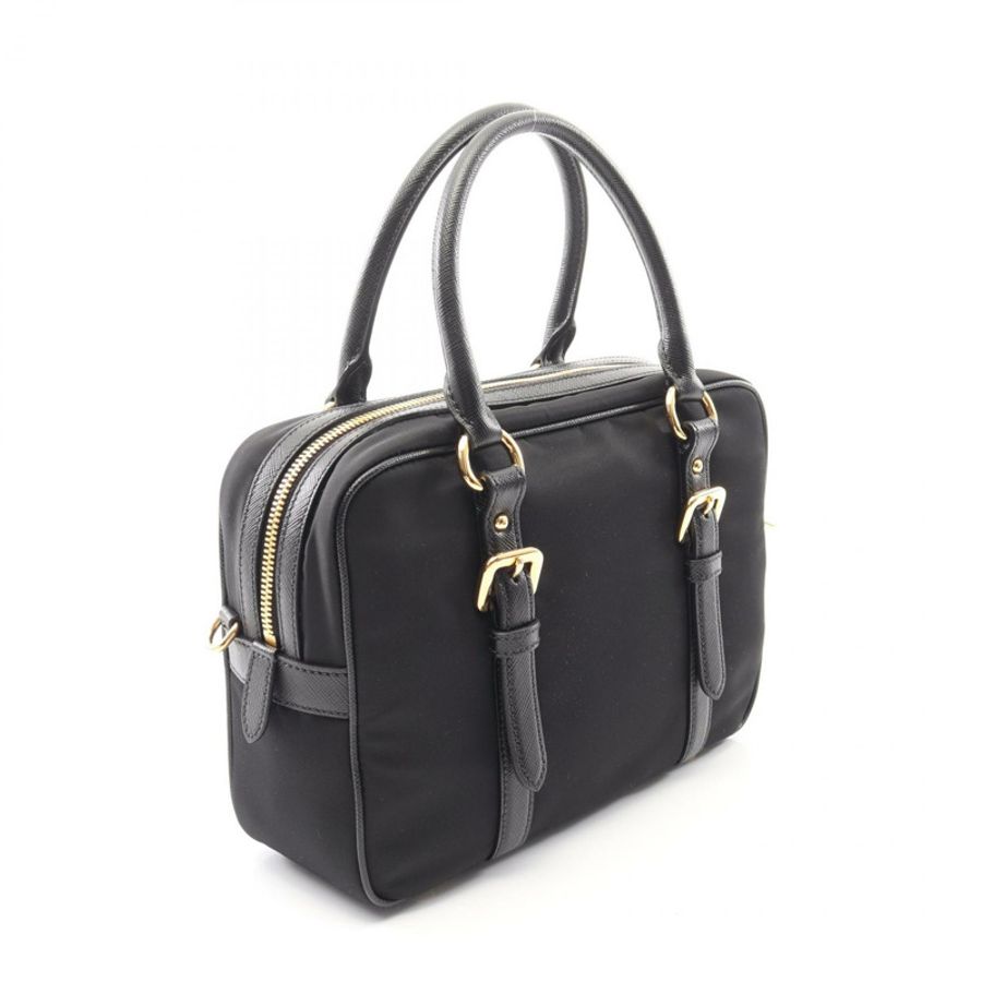 PRADA TESSUTO SAFFIANO 斜背肩背包 1BB088 尼龍皮革黑色-1