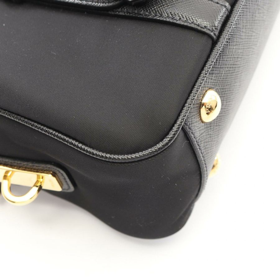 PRADA TESSUTO SAFFIANO 斜背肩背包 1BB088 尼龍皮革黑色-4