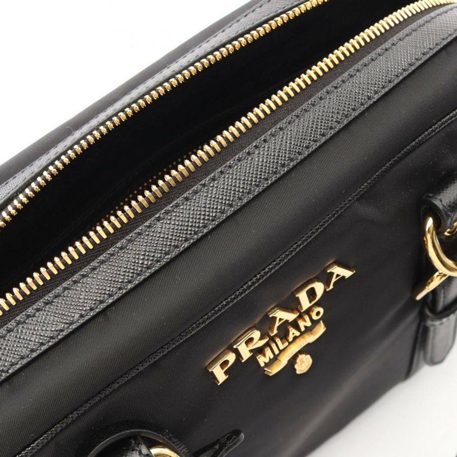 PRADA TESSUTO SAFFIANO 斜背肩背包 1BB088 尼龍皮革黑色-6