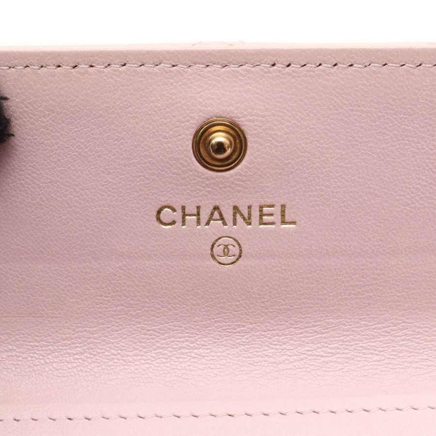 粉色 菱格紋 羊皮 19 Flap Card Holder 卡夾 名片夾 無卡【CHANEL 香奈兒】 AP1790-4