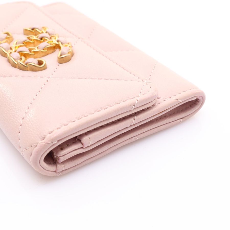粉色 菱格紋 羊皮 19 Flap Card Holder 卡夾 名片夾 無卡【CHANEL 香奈兒】 AP1790-8