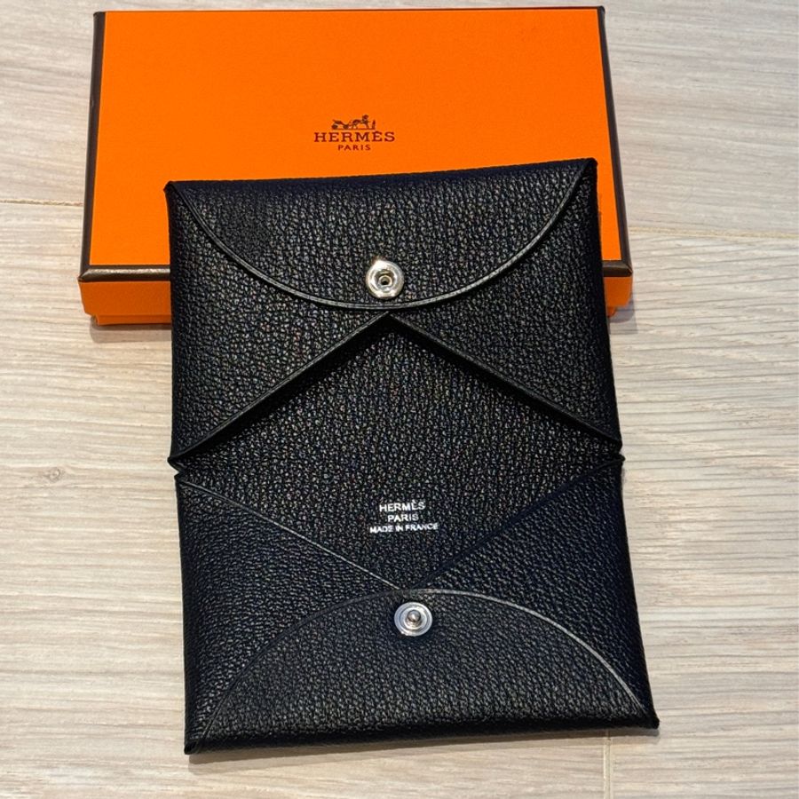 HERMES CALVI 黑色山羊皮-3
