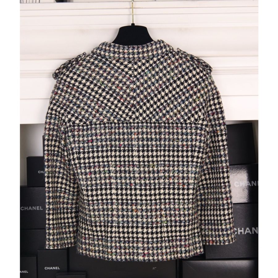Chanel 06年彩色粗花呢羊毛四口袋上衣外套-10