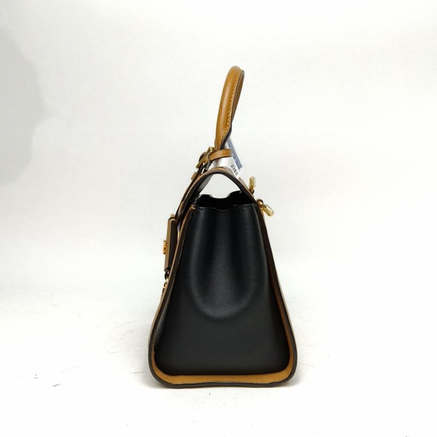 LOUIS VUITTON 棕色牛皮ARCH秀款拼色鎖扣小號斜挎包肩背包-1