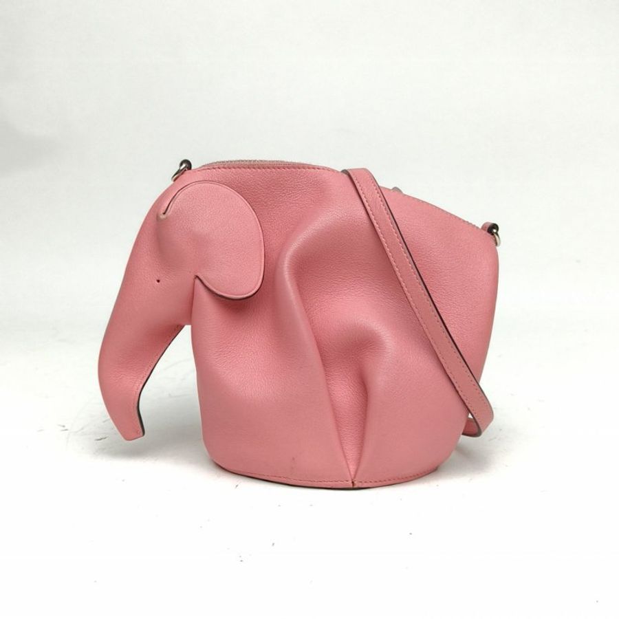 LOEWE ElephantMiniBag小象包粉色牛皮肩背包-0
