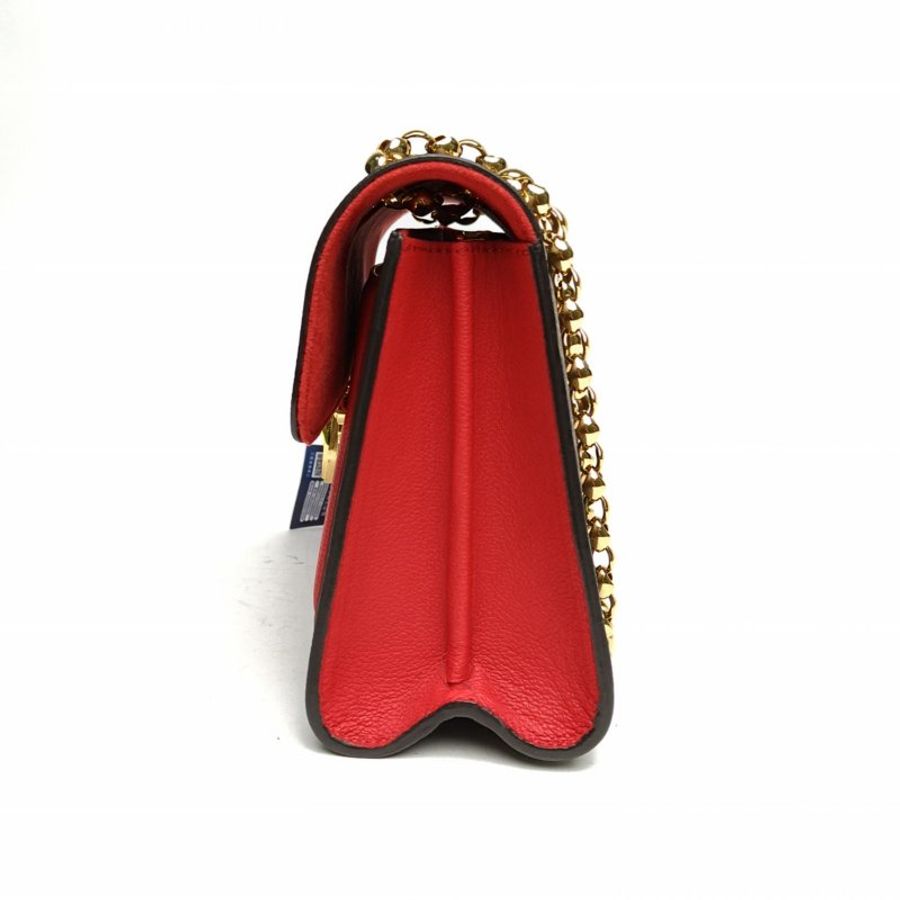 LOUIS VUITTON Victoire維多利亞手袋紅色PVC金扣老花肩背包-1