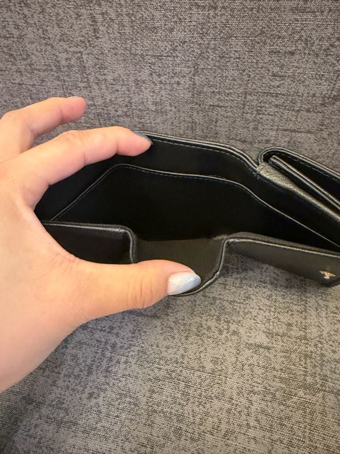 Chanel 山羊皮 淡金扣迷你三折短夾-14