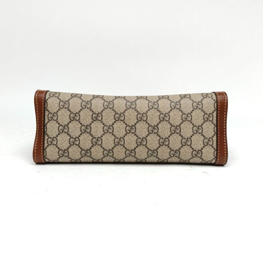 GUCCI Padlock鎖頭包Tote小號焦糖色PVC金扣肩背包-4