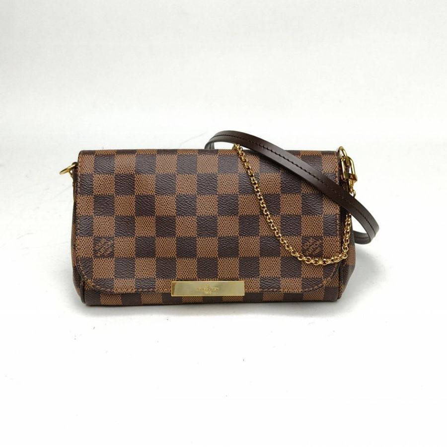LOUIS VUITTON Favorite小號24棕色棋盤格PVC肩背包-0