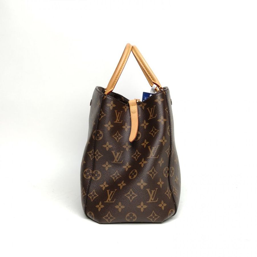 LOUIS VUITTON Montaigne蒙田大號老花PVC金扣肩背包-3