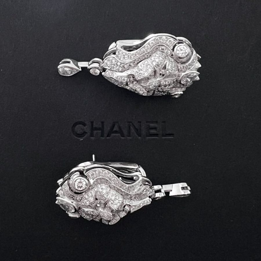 CHANEL/香奈兒Lion Veniitien Earrings滿鑽獅子耳環-2