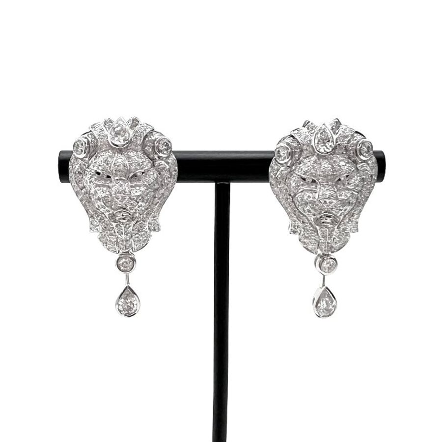 CHANEL/香奈兒Lion Veniitien Earrings滿鑽獅子耳環-4