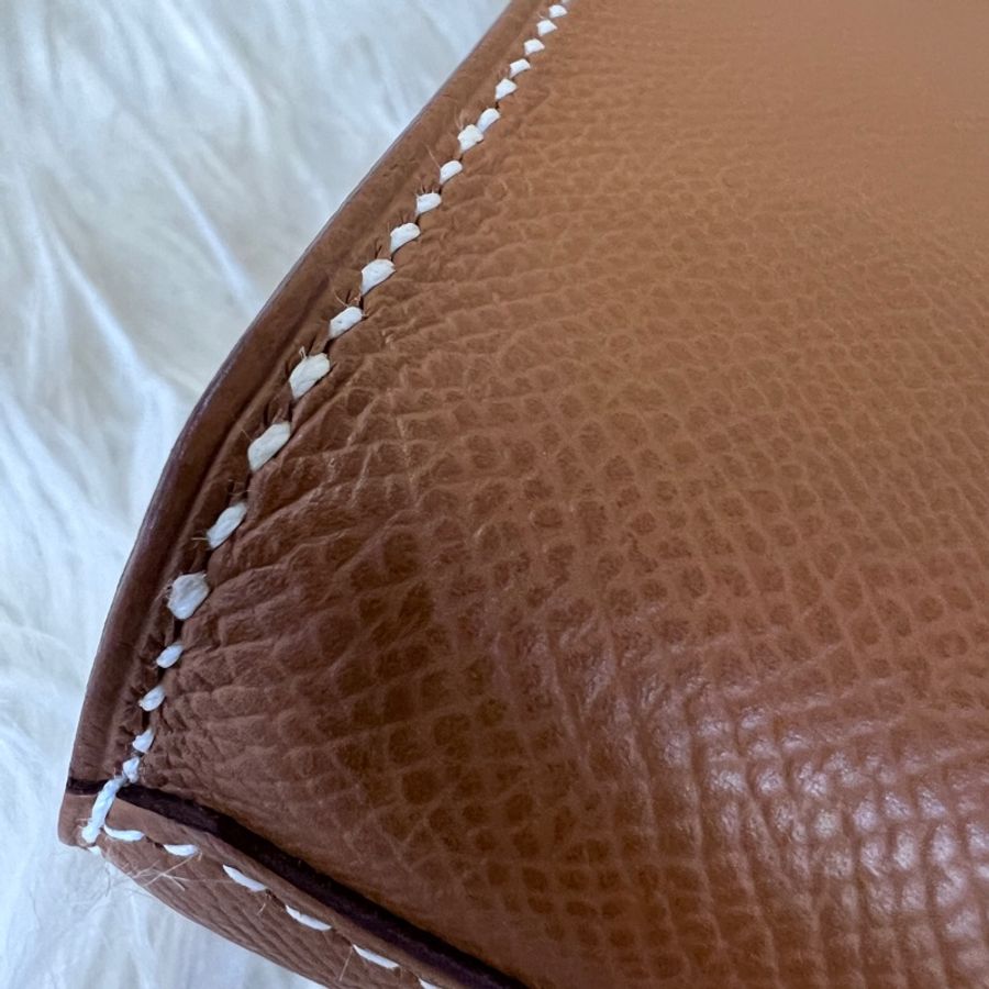 Hermes 37 金棕Epsom 銀釦Sac a depeches 21郵差包-9