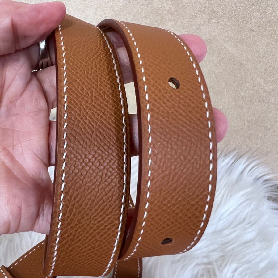 Hermes 37 金棕Epsom 銀釦Sac a depeches 21郵差包-18
