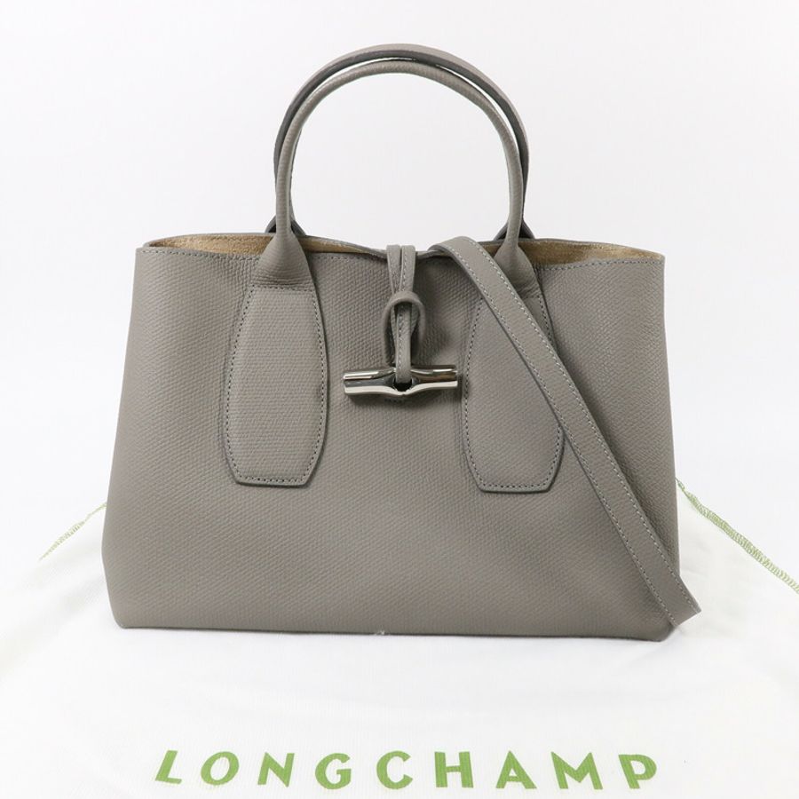 Longchamp 牛皮皮革Roseau M Handbag手挽肩背兩用袋-8