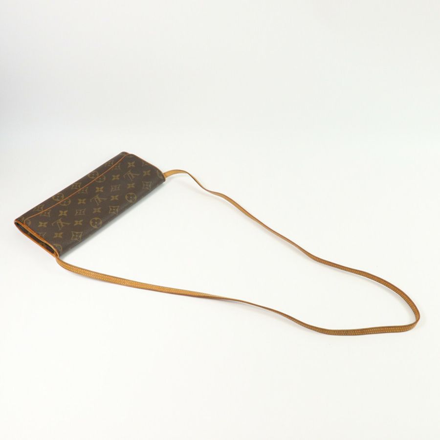 LOUIS VUITTON Monogram Pochette Twin GM金扣肩背袋-7