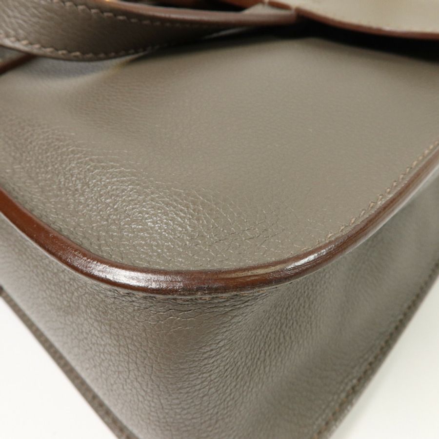 HERMES Evercolor皮革Halzan 25手挽肩背兩用袋Etain-13