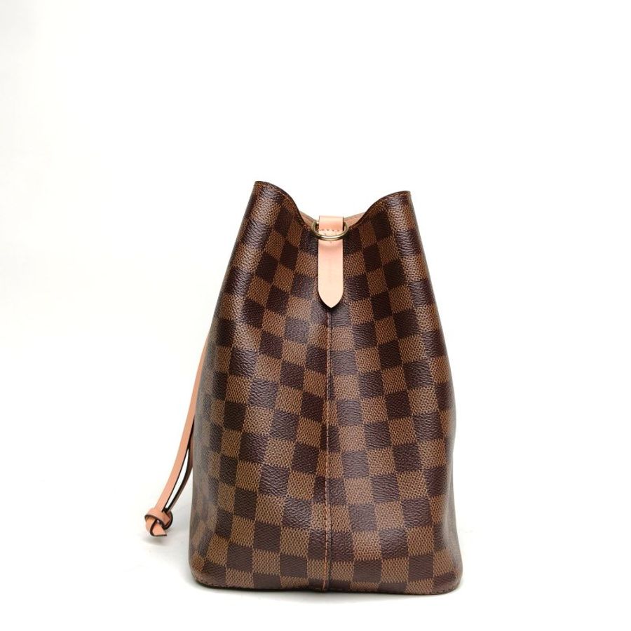 LOUIS VUITTON NÉONOÉ水桶包中號粉色內裏棕色棋盤格PVC金扣肩背包-1