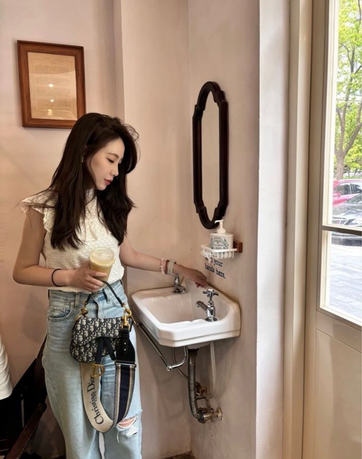 迪奧/Dior 馬鞍包小號 帆布肩帶 98新-8