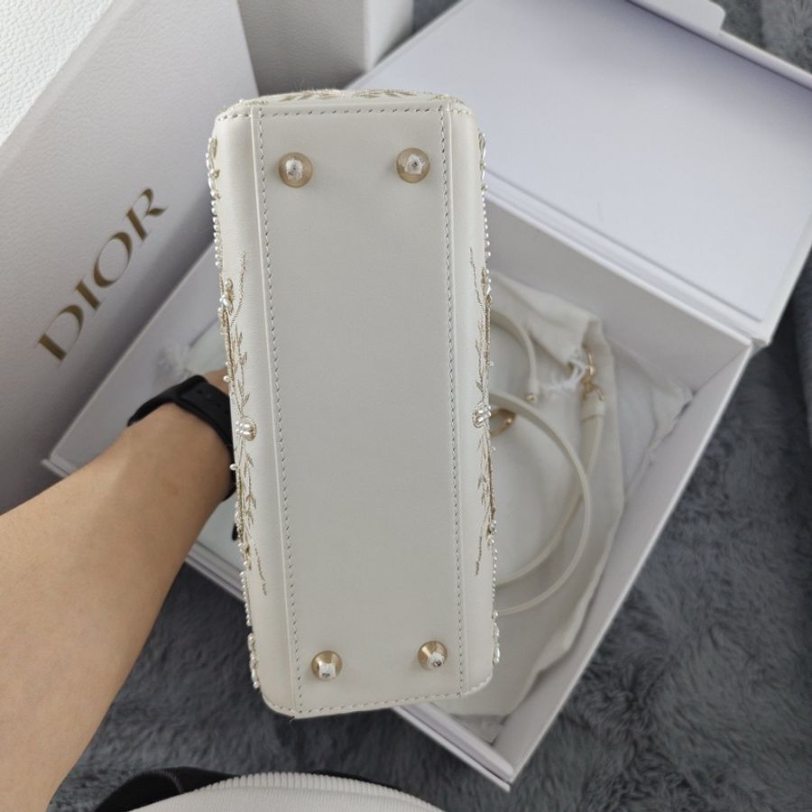 迪奧Dior 四格獨角獸戴妃手提包斜挎包 金扣-3
