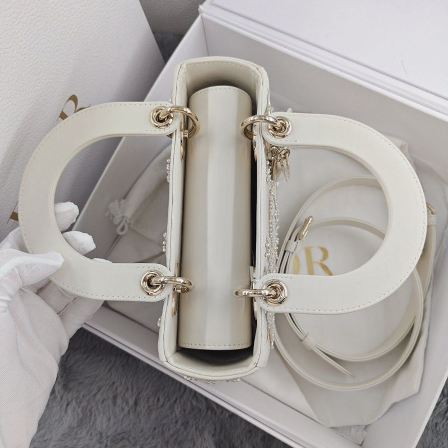迪奧Dior 四格獨角獸戴妃手提包斜挎包 金扣-5